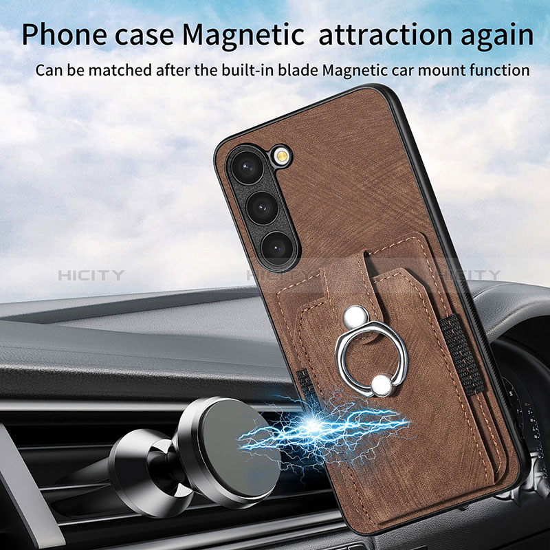 Samsung Galaxy S22 5G用シリコンケース ソフトタッチラバー レザー柄 カバー SD5 サムスン