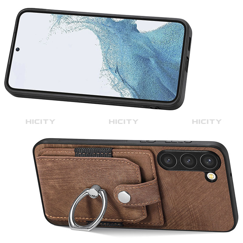 Samsung Galaxy S22 5G用シリコンケース ソフトタッチラバー レザー柄 カバー SD5 サムスン