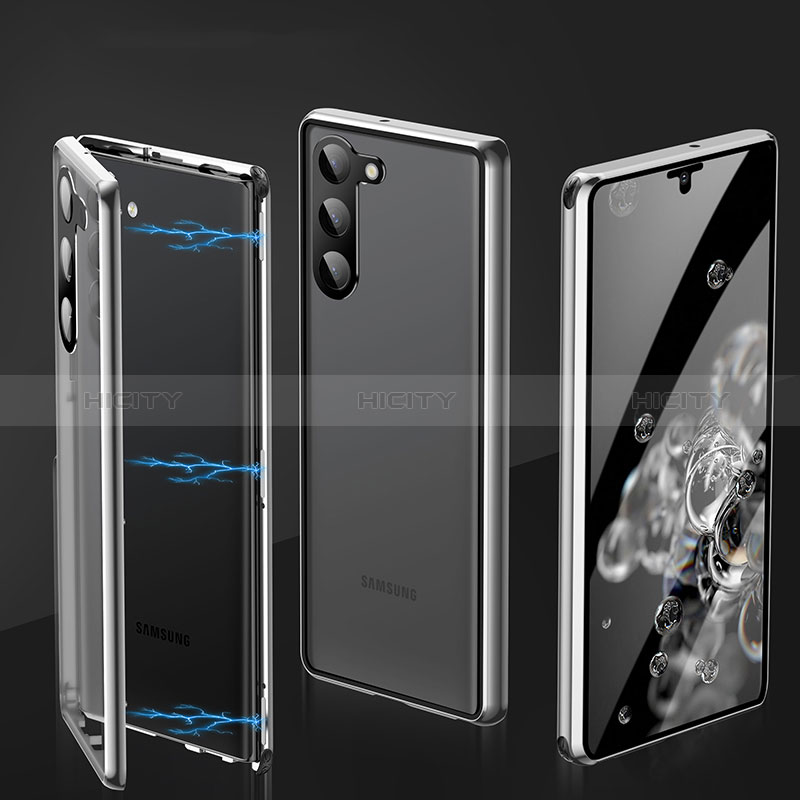 Samsung Galaxy S22 5G用ケース 高級感 手触り良い アルミメタル 製の金属製 360度 フルカバーバンパー 鏡面 カバー LK1 サムスン 