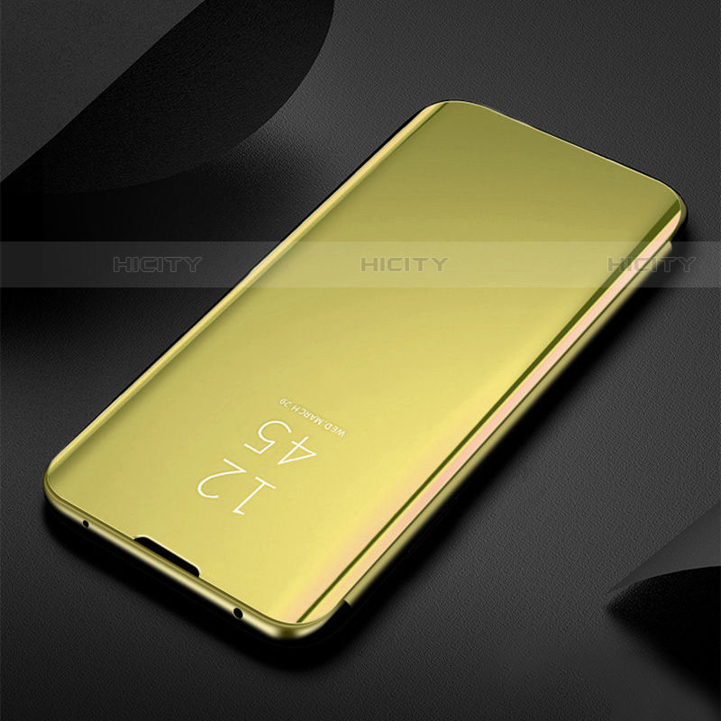 Samsung Galaxy S22 Plus 5G用手帳型 レザーケース スタンド 鏡面 カバー L01 サムスン ゴールド