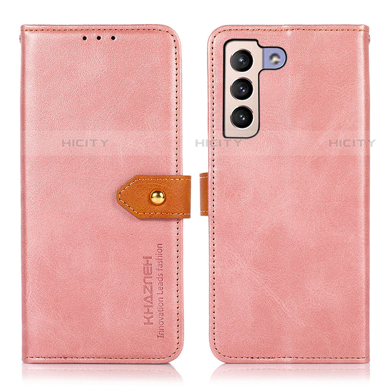 Samsung Galaxy S22 Plus 5G用手帳型 レザーケース スタンド カバー N07P サムスン ピンク