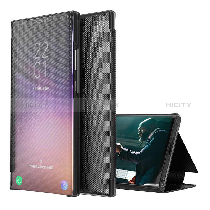 Samsung Galaxy S22 Plus 5G用手帳型 レザーケース スタンド カバー ZL1 サムスン ブラック