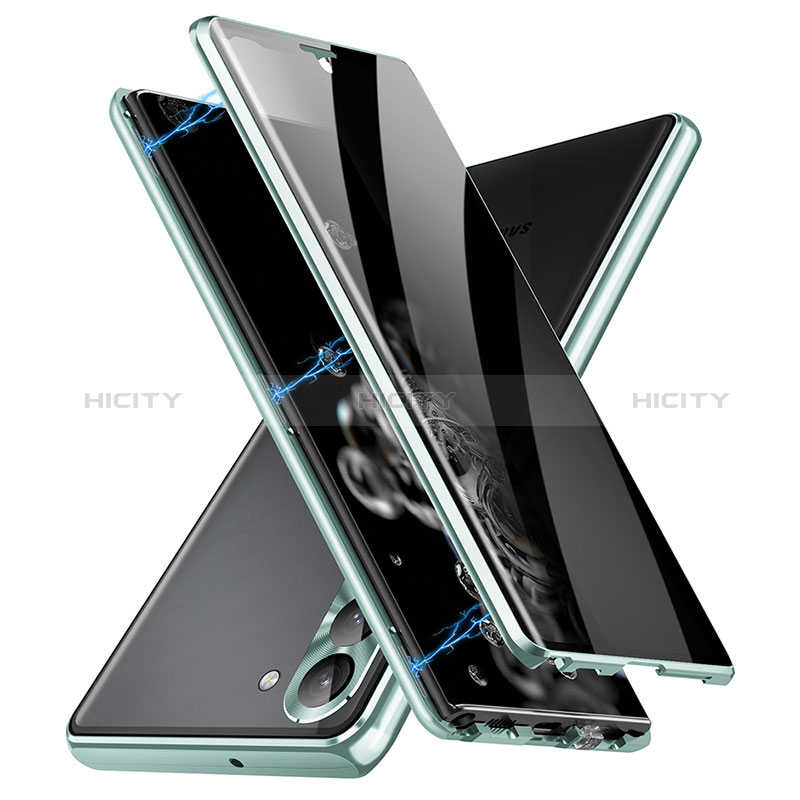 Samsung Galaxy S22 Plus 5G用ケース 高級感 手触り良い アルミメタル 製の金属製 360度 フルカバーバンパー 鏡面 カバー LK2 サムスン グリーン