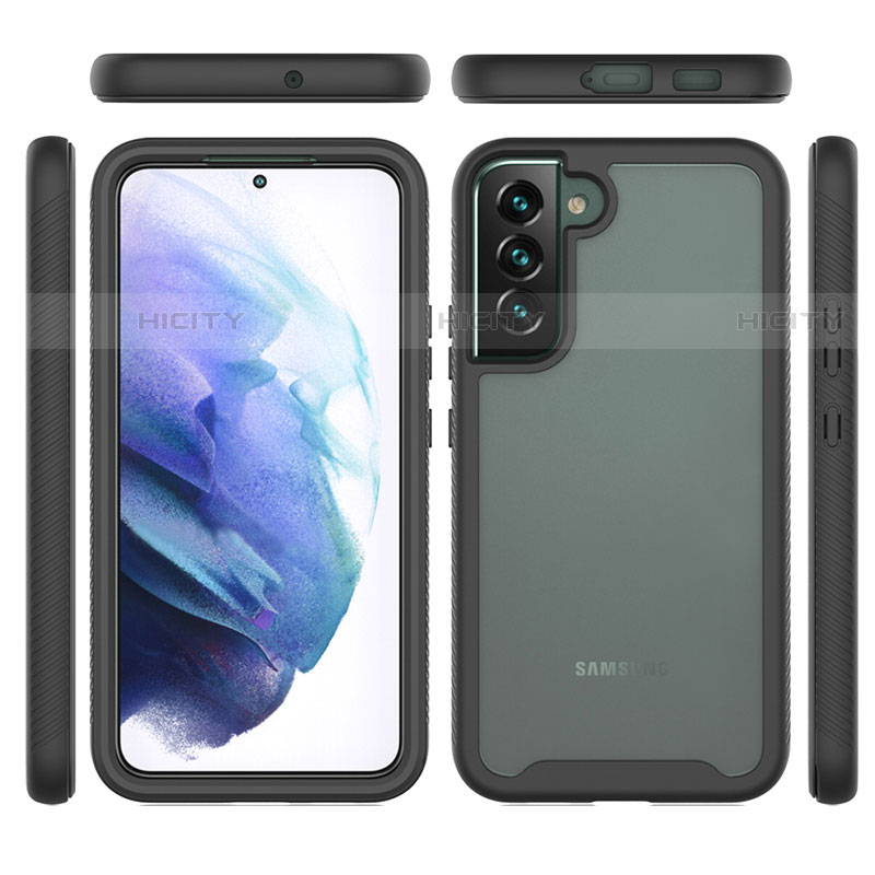 Samsung Galaxy S22 Plus 5G用360度 フルカバー ハイブリットバンパーケース クリア透明 プラスチック カバー M02 サムスン 