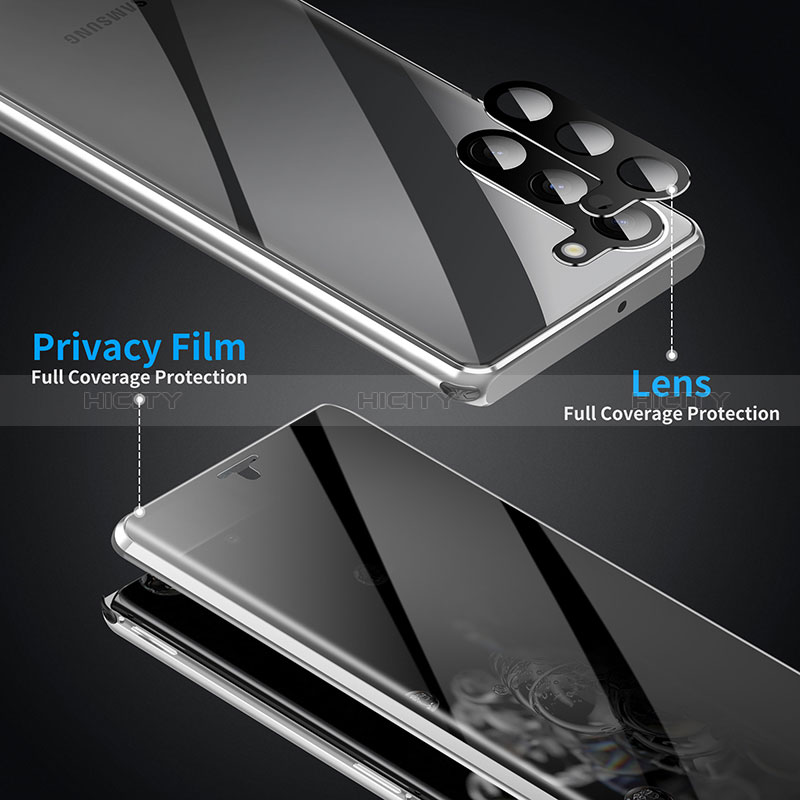 Samsung Galaxy S22 Plus 5G用ケース 高級感 手触り良い アルミメタル 製の金属製 360度 フルカバーバンパー 鏡面 カバー LK1 サムスン 