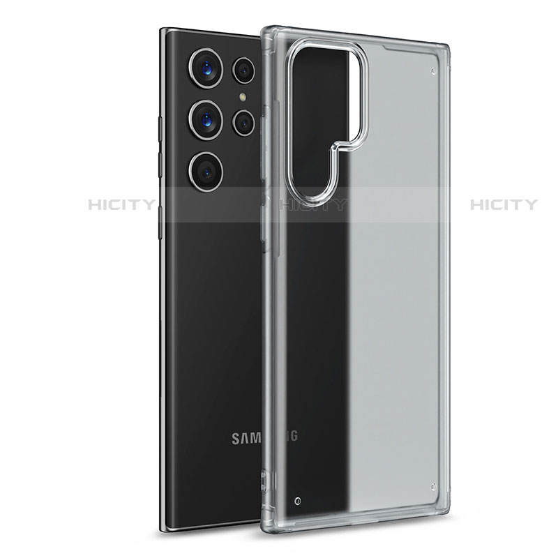 Samsung Galaxy S22 Ultra 5G用ハイブリットバンパーケース クリア透明 プラスチック カバー M02 サムスン クリア