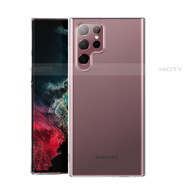 Samsung Galaxy S22 Ultra 5G用極薄ソフトケース シリコンケース 耐衝撃 全面保護 クリア透明 T14 サムスン クリア