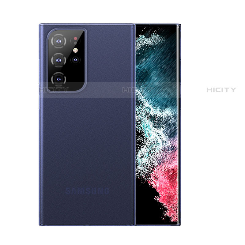 Samsung Galaxy S22 Ultra 5G用極薄ケース クリア透明 プラスチック 質感もマットU03 サムスン ネイビー