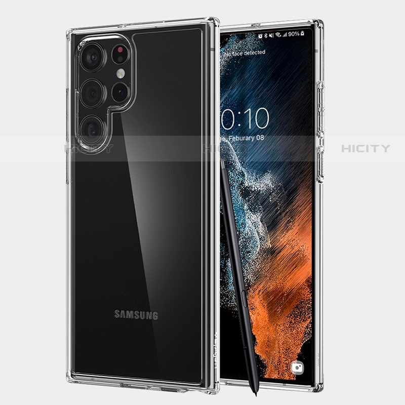 Samsung Galaxy S22 Ultra 5G用極薄ソフトケース シリコンケース 耐衝撃 全面保護 クリア透明 T12 サムスン クリア