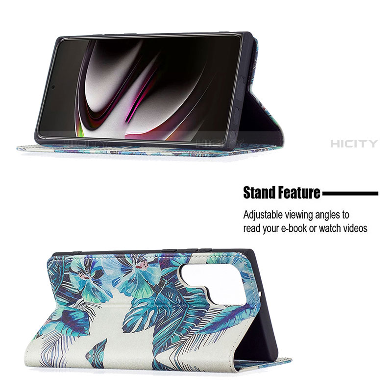 Samsung Galaxy S22 Ultra 5G用手帳型 レザーケース スタンド パターン カバー B03F サムスン 
