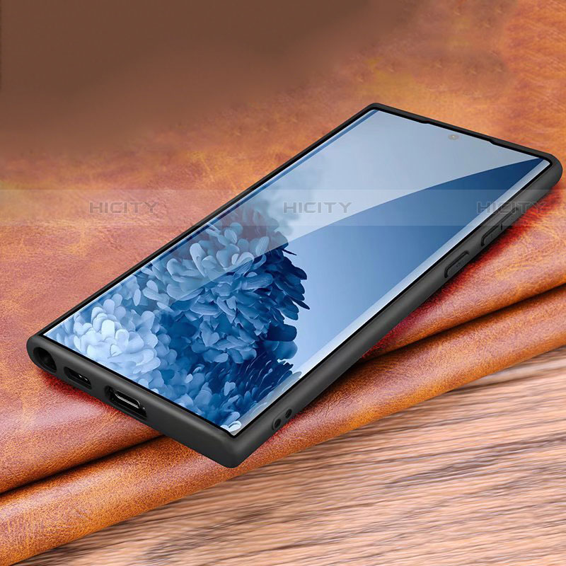 Samsung Galaxy S22 Ultra 5G用ケース 高級感 手触り良いレザー柄 サムスン 