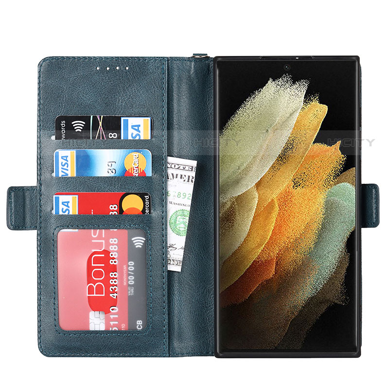 Samsung Galaxy S22 Ultra 5G用手帳型 レザーケース スタンド カバー D10T サムスン 