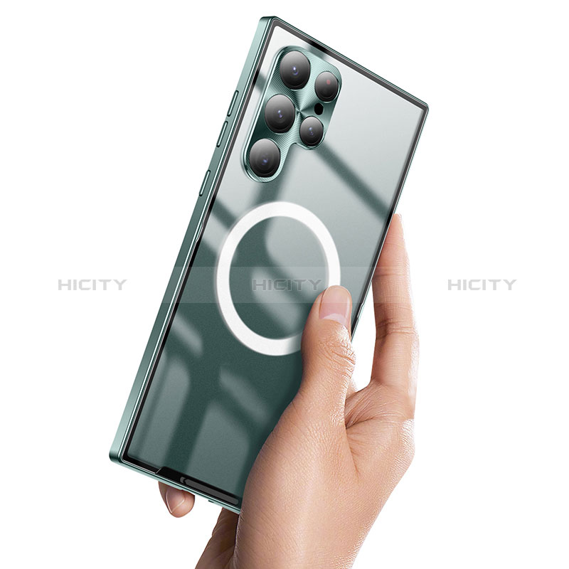 Samsung Galaxy S22 Ultra 5G用ケース 高級感 手触り良い メタル兼プラスチック バンパー Mag-Safe 磁気 Magnetic サムスン 