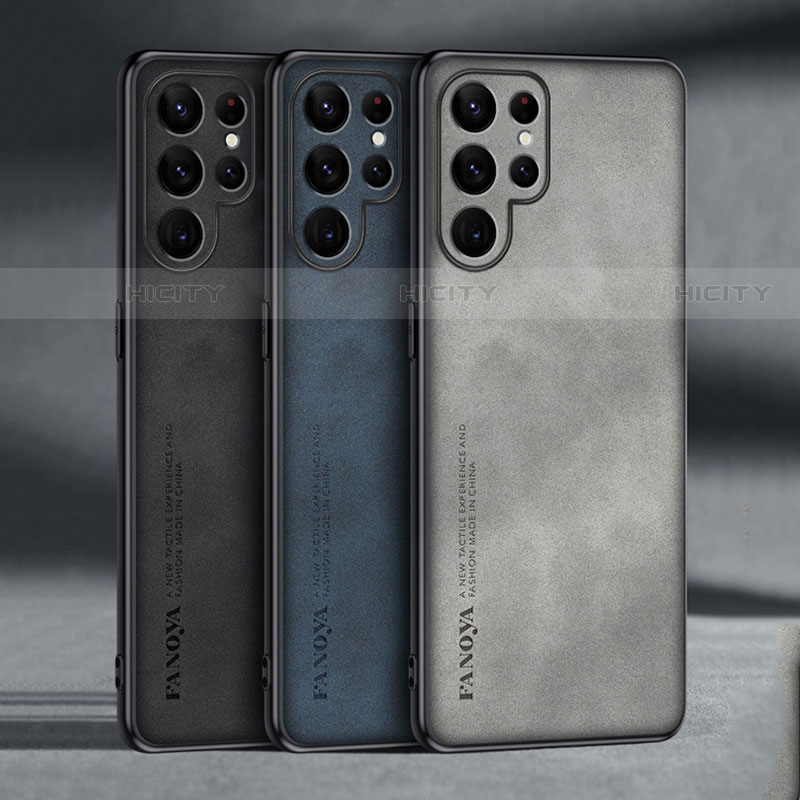 Samsung Galaxy S22 Ultra 5G用ケース 高級感 手触り良いレザー柄 C01 サムスン 