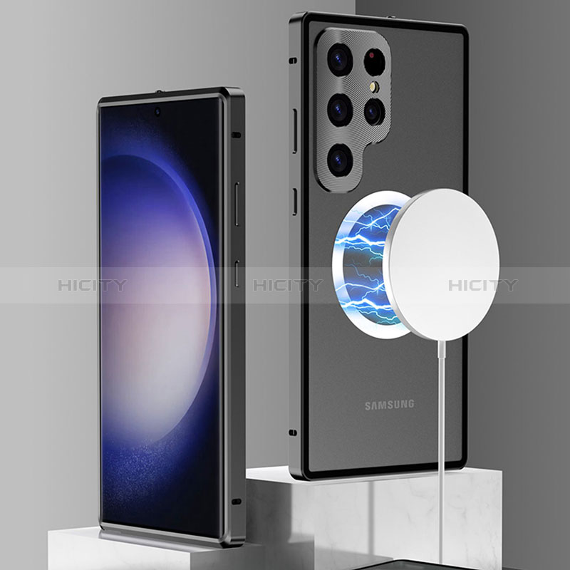Samsung Galaxy S22 Ultra 5G用ケース 高級感 手触り良い アルミメタル 製の金属製 360度 フルカバーバンパー 鏡面 カバー Mag-Safe 磁気 Magnetic サムスン 