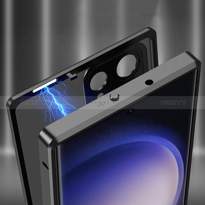 Samsung Galaxy S22 Ultra 5G用ケース 高級感 手触り良い アルミメタル 製の金属製 360度 フルカバーバンパー 鏡面 カバー Mag-Safe 磁気 Magnetic サムスン 