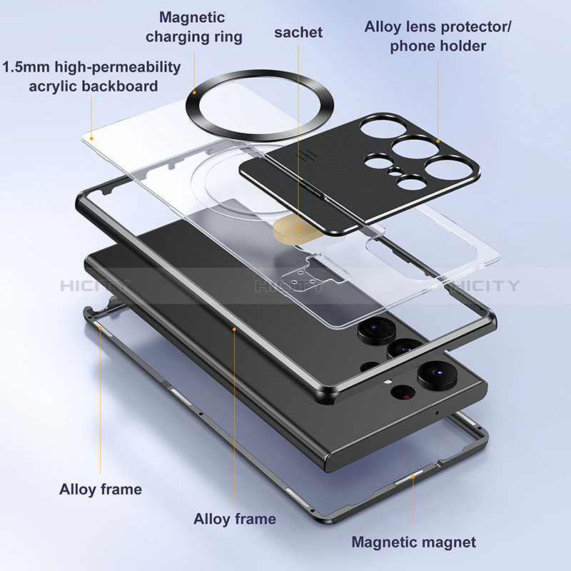 Samsung Galaxy S22 Ultra 5G用360度 フルカバー ケース 高級感 手触り良い アルミメタル 製の金属製 LK1 サムスン 