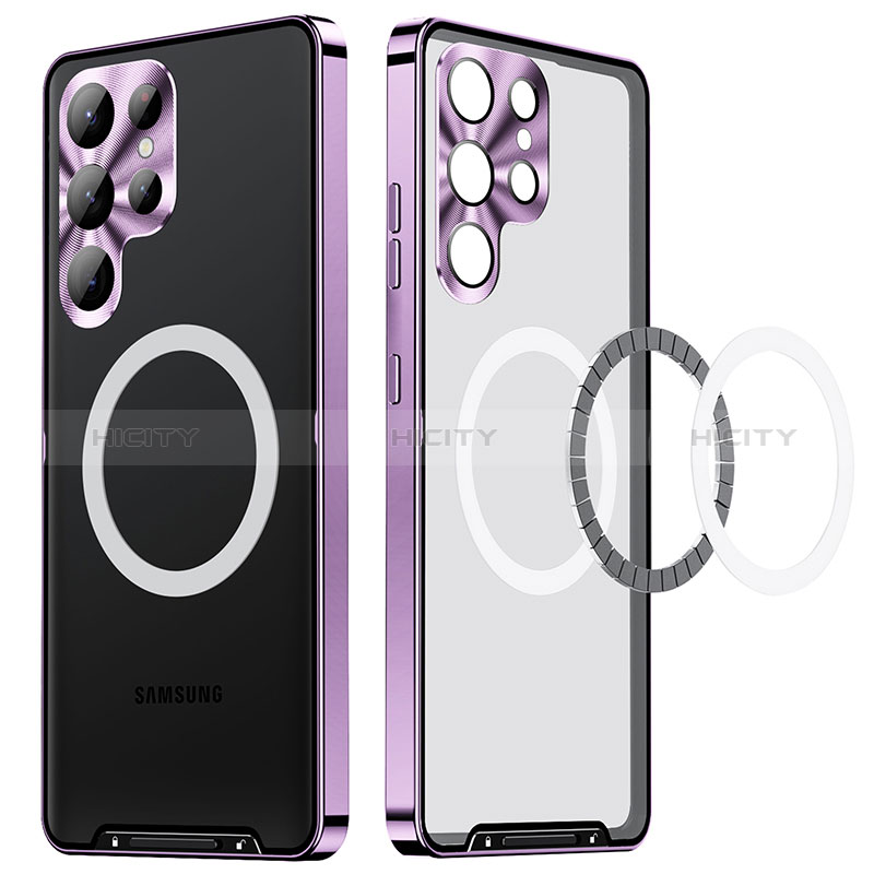 Samsung Galaxy S22 Ultra 5G用ケース 高級感 手触り良い メタル兼プラスチック バンパー Mag-Safe 磁気 Magnetic LK2 サムスン 