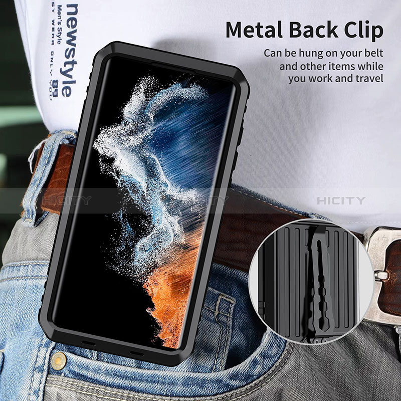 Samsung Galaxy S22 Ultra 5G用360度 フルカバー ケース 高級感 手触り良い アルミメタル 製の金属製 LK2 サムスン 