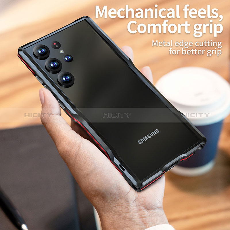 Samsung Galaxy S22 Ultra 5G用ケース 高級感 手触り良い アルミメタル 製の金属製 バンパー カバー LK1 サムスン 