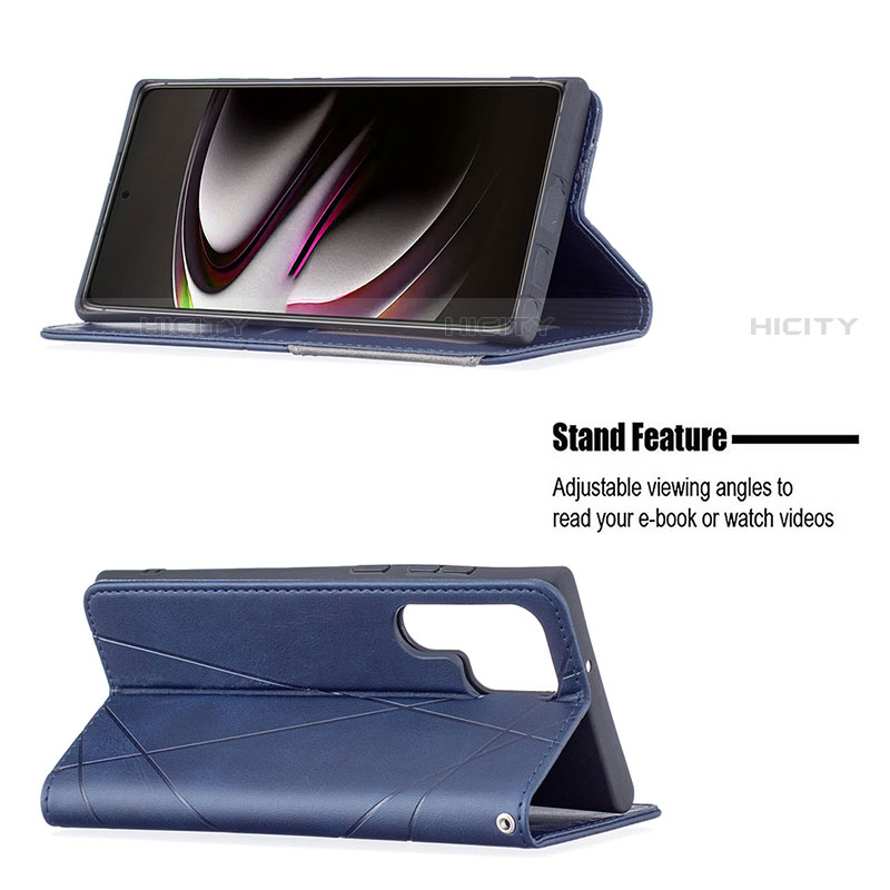 Samsung Galaxy S22 Ultra 5G用手帳型 レザーケース スタンド カバー B12F サムスン 