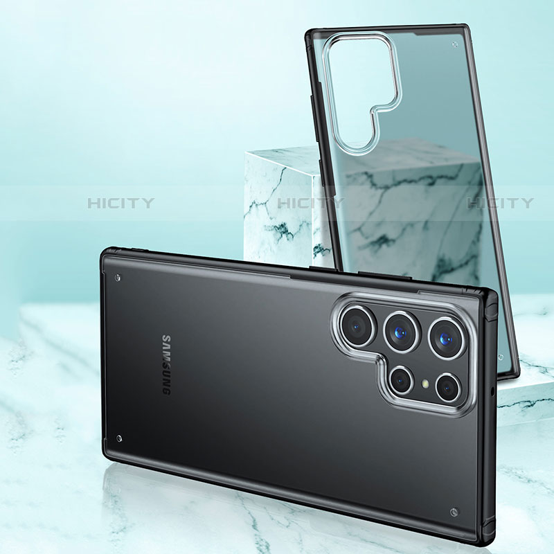 Samsung Galaxy S22 Ultra 5G用ハイブリットバンパーケース クリア透明 プラスチック カバー M02 サムスン 