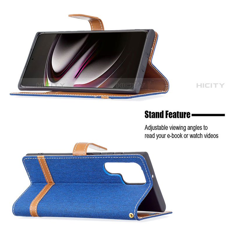 Samsung Galaxy S22 Ultra 5G用手帳型 レザーケース スタンド カバー B11F サムスン 