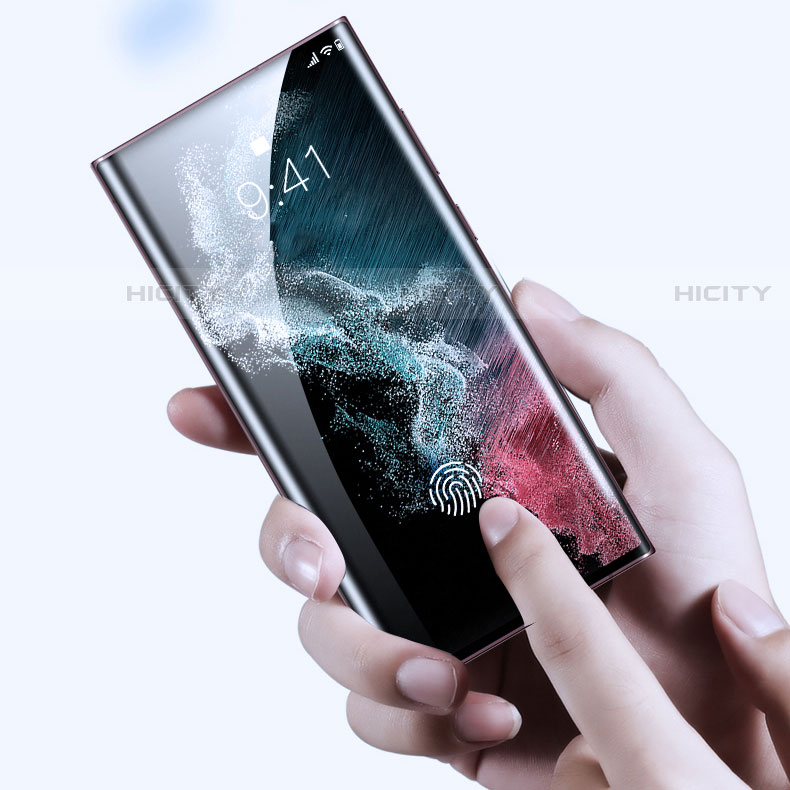 Samsung Galaxy S22 Ultra 5G用強化ガラス フル液晶保護フィルム F05 サムスン ブラック