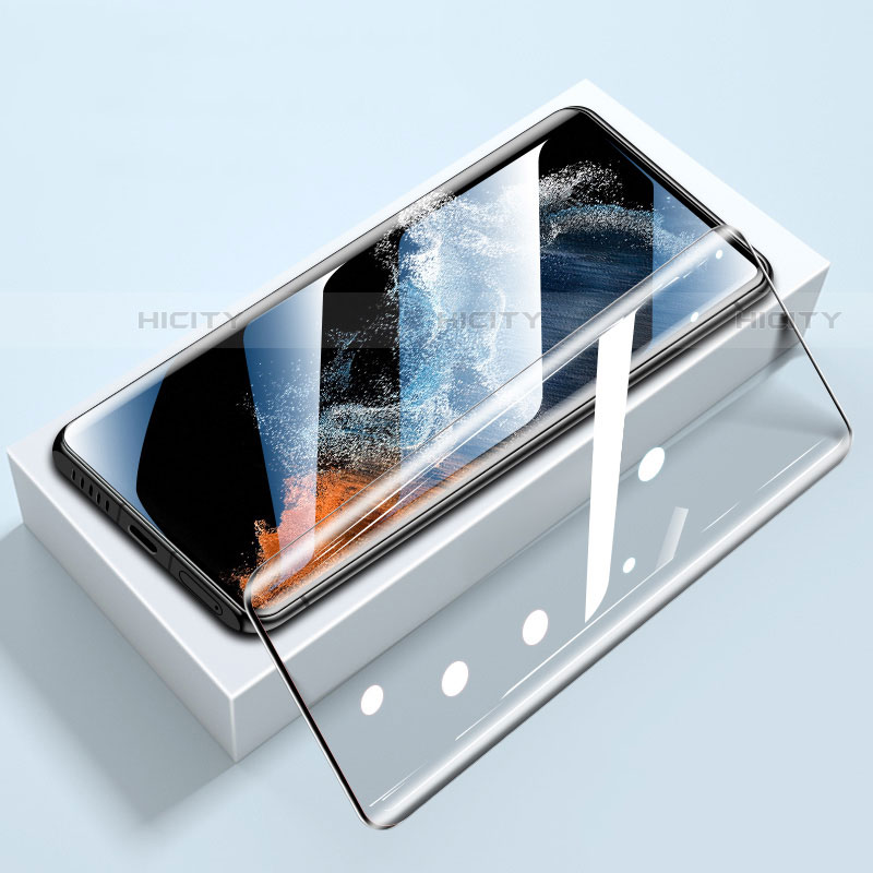 Samsung Galaxy S22 Ultra 5G用強化ガラス フル液晶保護フィルム F08 サムスン ブラック