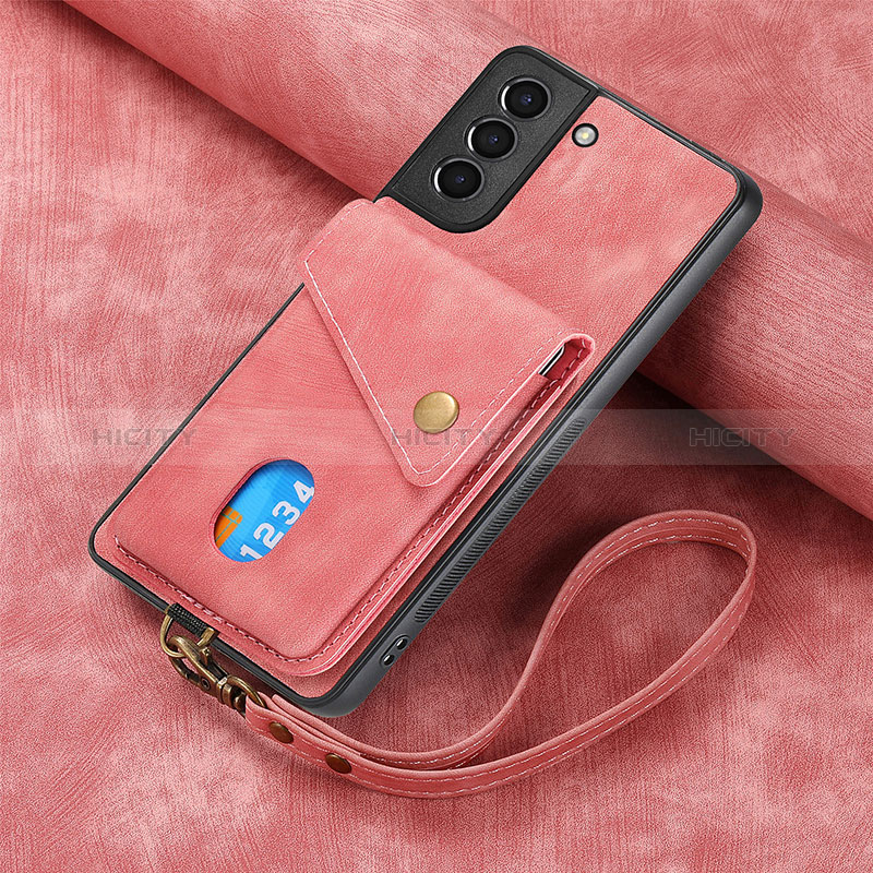 Samsung Galaxy S23 5G用シリコンケース ソフトタッチラバー レザー柄 カバー SD1 サムスン ピンク