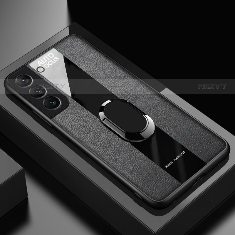 Samsung Galaxy S23 5G用シリコンケース ソフトタッチラバー レザー柄 アンド指輪 マグネット式 S04 サムスン