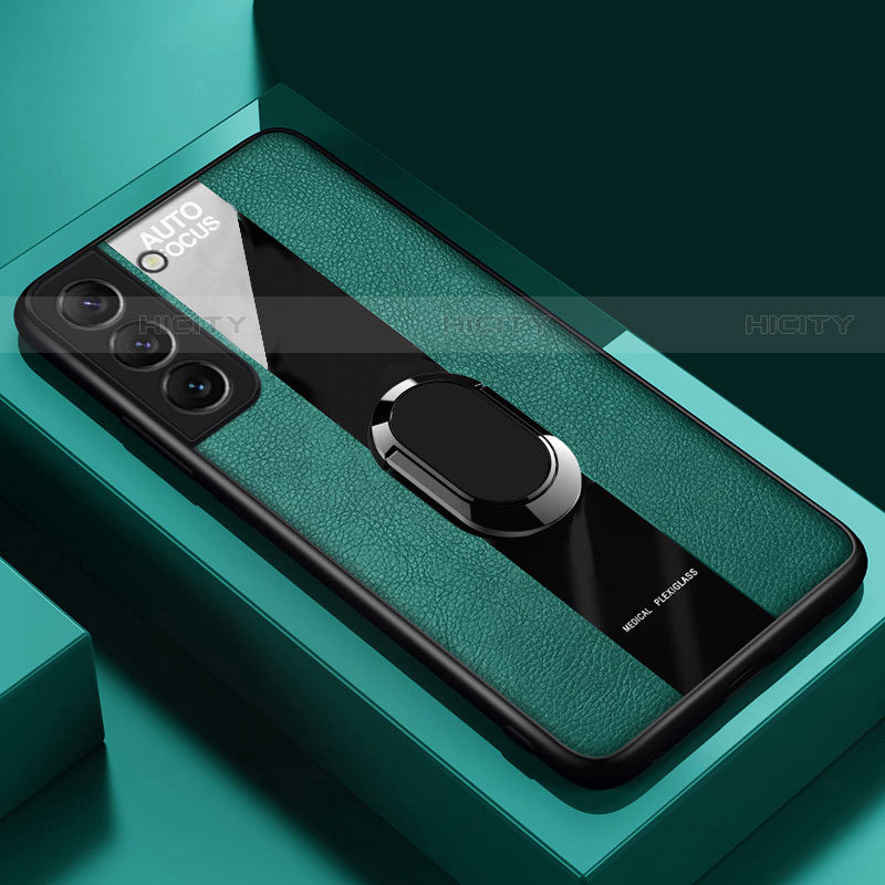 Samsung Galaxy S23 5G用シリコンケース ソフトタッチラバー レザー柄 アンド指輪 マグネット式 S04 サムスン