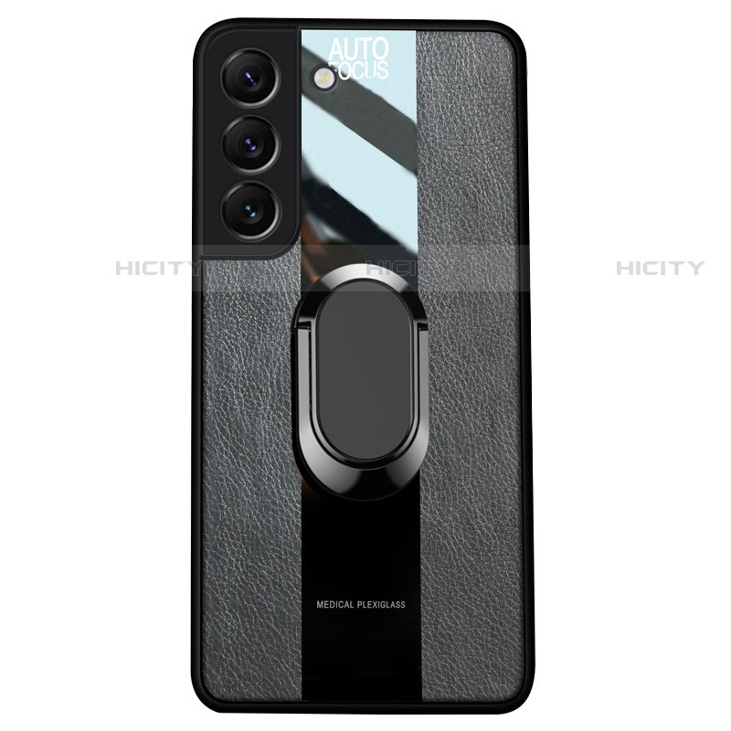 Samsung Galaxy S23 5G用シリコンケース ソフトタッチラバー レザー柄 アンド指輪 マグネット式 S04 サムスン