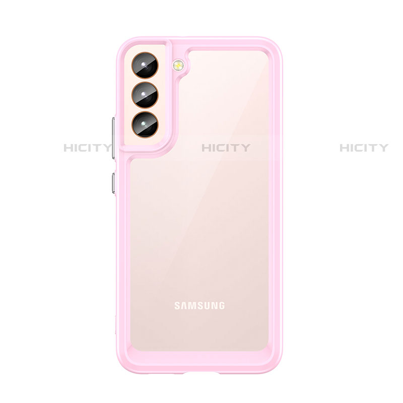 Samsung Galaxy S23 Plus 5G用ハイブリットバンパーケース クリア透明 プラスチック カバー M03 サムスン ピンク