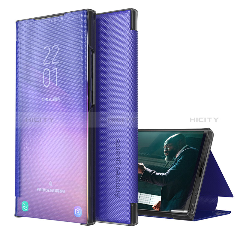 Samsung Galaxy S23 Plus 5G用手帳型 レザーケース スタンド カバー ZL1 サムスン パープル