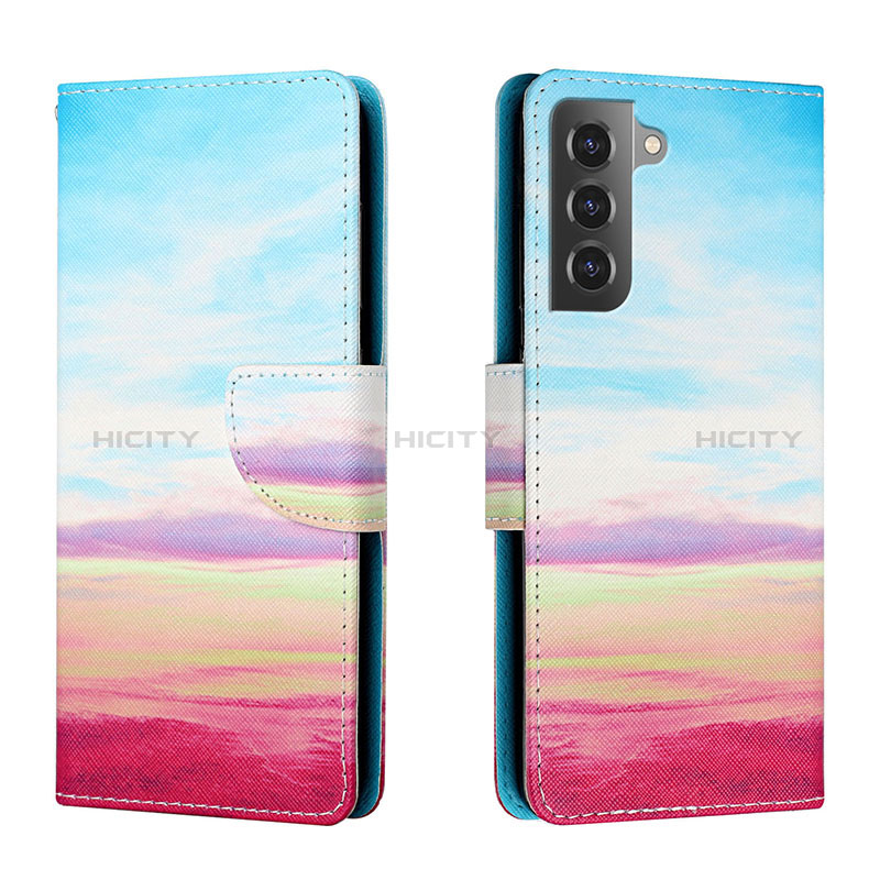Samsung Galaxy S23 Plus 5G用手帳型 レザーケース スタンド パターン カバー H02X サムスン カラフル