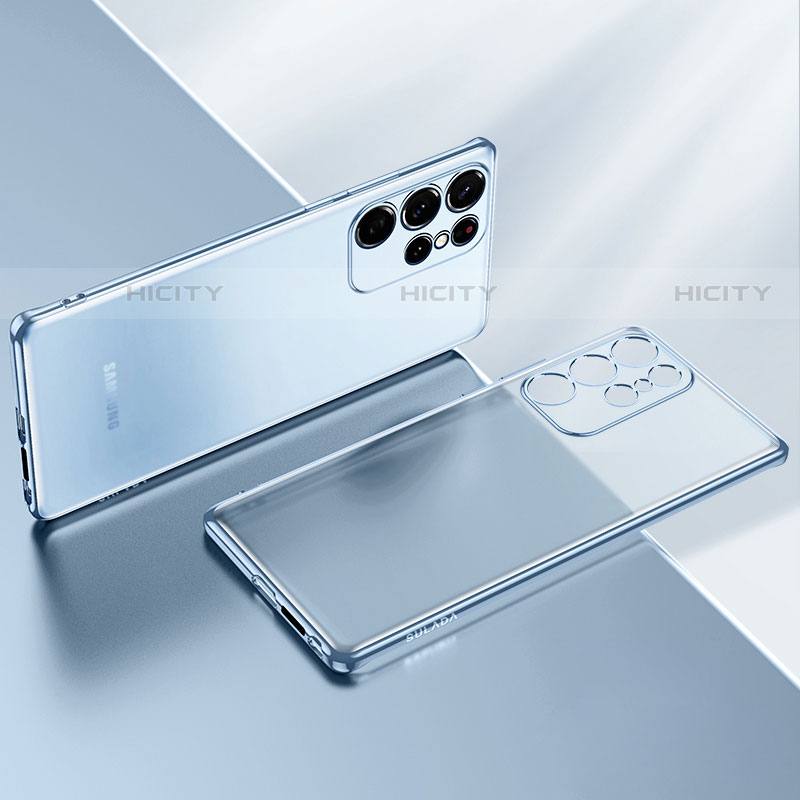 Samsung Galaxy S23 Ultra 5G用極薄ソフトケース シリコンケース 耐衝撃 全面保護 クリア透明 H03 サムスン ブルー