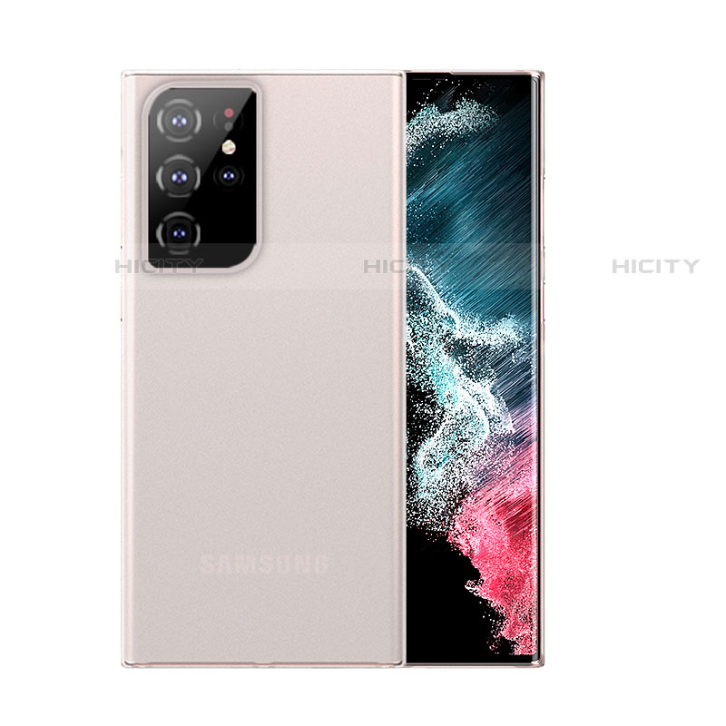 Samsung Galaxy S23 Ultra 5G用極薄ケース クリア透明 プラスチック 質感もマットU03 サムスン ホワイト