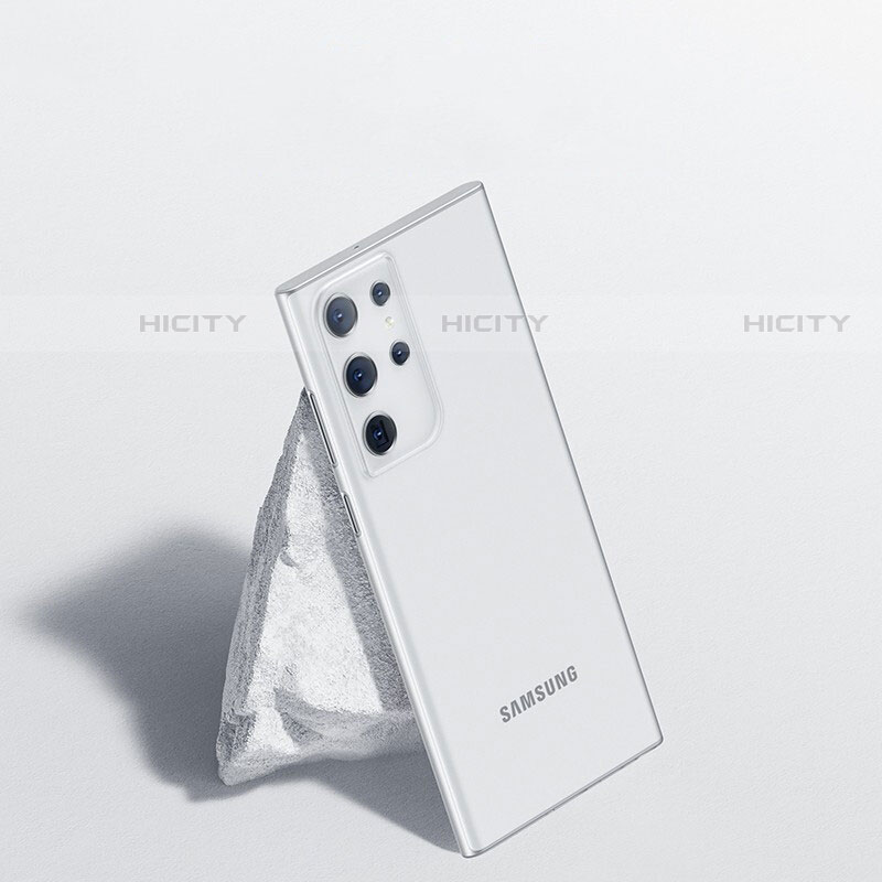 Samsung Galaxy S23 Ultra 5G用極薄ケース クリア透明 プラスチック 質感もマットH01 サムスン ホワイト