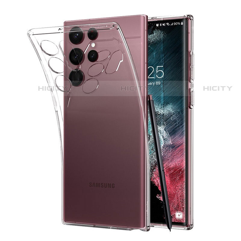 Samsung Galaxy S23 Ultra 5G用極薄ソフトケース シリコンケース 耐衝撃 全面保護 クリア透明 T18 サムスン クリア
