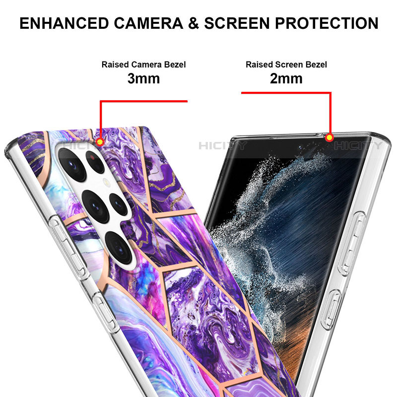 Samsung Galaxy S23 Ultra 5G用シリコンケース ソフトタッチラバー バタフライ パターン カバー Y08B サムスン 