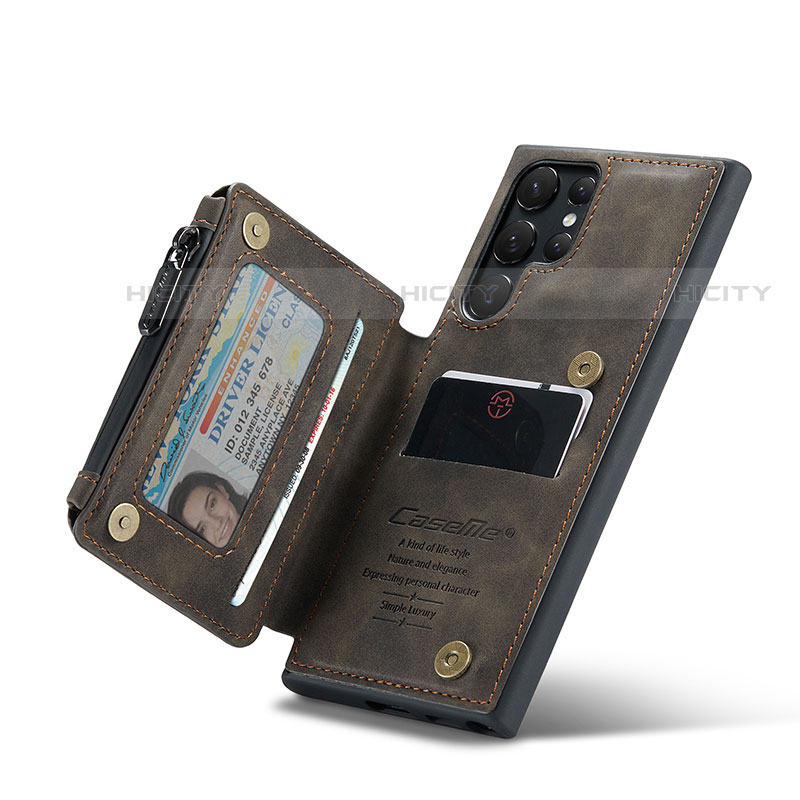 Samsung Galaxy S23 Ultra 5G用ケース 高級感 手触り良いレザー柄 C01S サムスン 