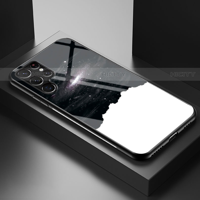 Samsung Galaxy S23 Ultra 5G用ハイブリットバンパーケース プラスチック 星空 鏡面 カバー S01 サムスン 