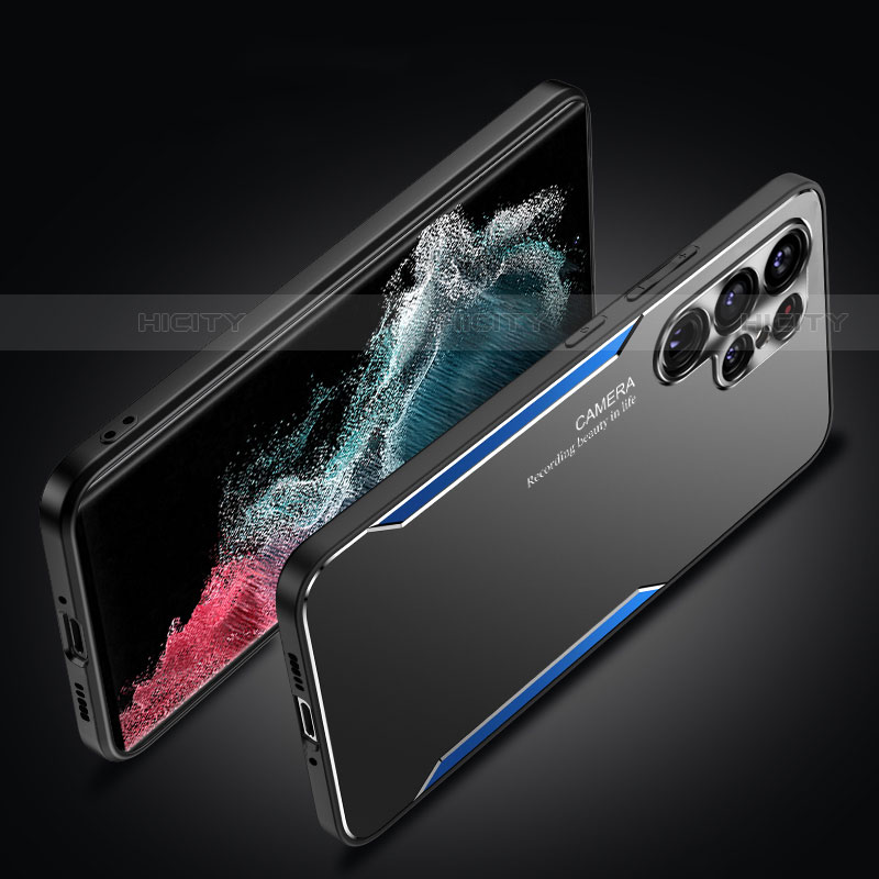Samsung Galaxy S23 Ultra 5G用ケース 高級感 手触り良い アルミメタル 製の金属製 兼シリコン カバー M03 サムスン 