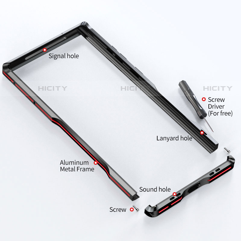 Samsung Galaxy S23 Ultra 5G用ケース 高級感 手触り良い アルミメタル 製の金属製 バンパー カバー A03 サムスン 