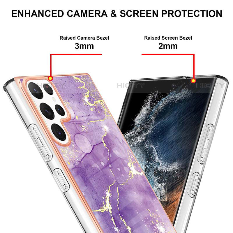 Samsung Galaxy S23 Ultra 5G用シリコンケース ソフトタッチラバー バタフライ パターン カバー サムスン 