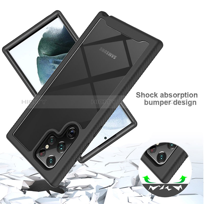 Samsung Galaxy S23 Ultra 5G用360度 フルカバー ハイブリットバンパーケース クリア透明 プラスチック カバー ZJ1 サムスン 