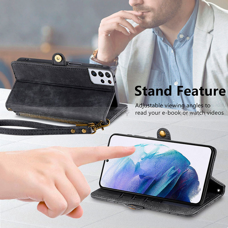 Samsung Galaxy S23 Ultra 5G用手帳型 レザーケース スタンド カバー S18D サムスン 