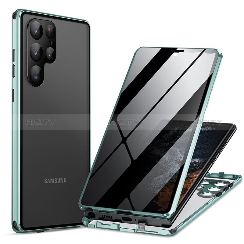 Samsung Galaxy S23 Ultra 5G用ケース 高級感 手触り良い アルミメタル 製の金属製 360度 フルカバーバンパー 鏡面 カバー LK1 サムスン 