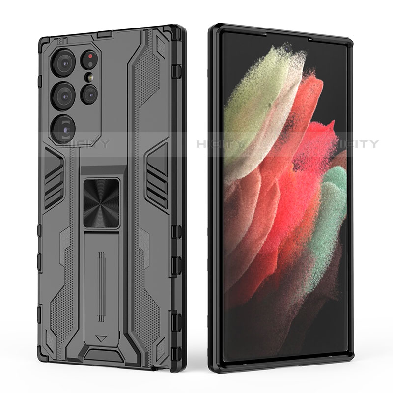 Samsung Galaxy S23 Ultra 5G用ハイブリットバンパーケース スタンド プラスチック 兼シリコーン カバー マグネット式 A03 サムスン 